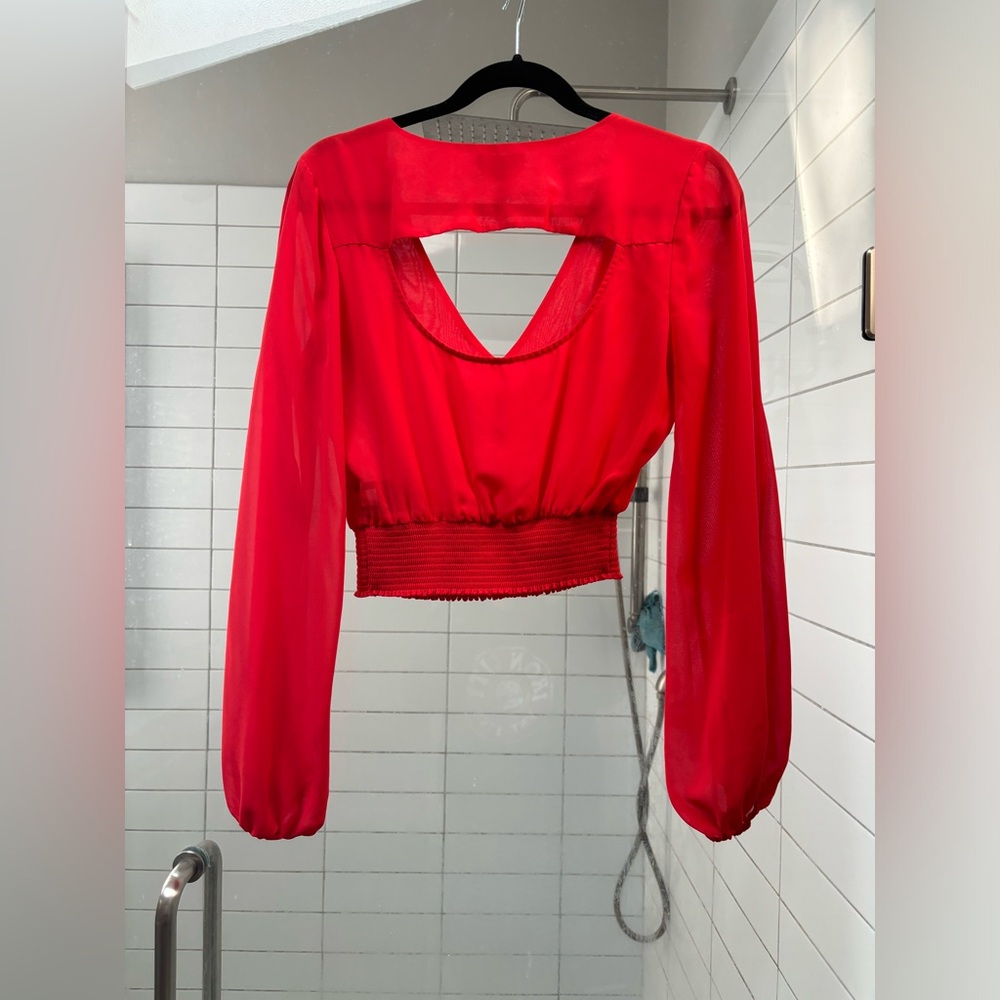 Bebe orange crop top